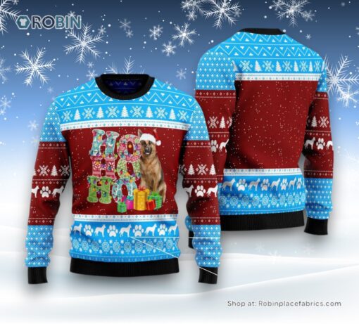 Hohoho German Shepherd Ugly Christmas Sweater