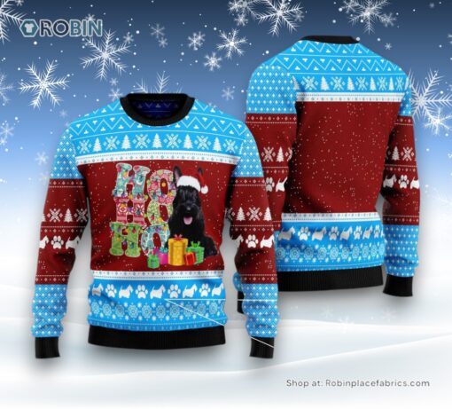 Hohoho Scottish Terrier Ugly Christmas Sweater