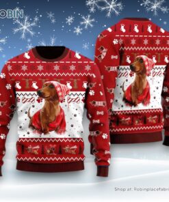 Holiday Dachshund Ugly Christmas Sweater, Christmas Gift For Dog Love