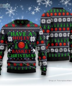 Holly Basket Basketball Christmas Ugly Christmas Sweater