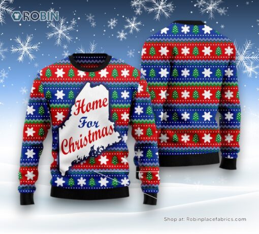 Home For Christmas Maine Ugly Christmas Sweater