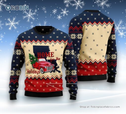 Home For The Holidays Louisiana Ugly Christmas Sweater