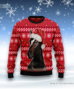 Horse And Horseshoe Pattern Ugly Christmas Sweatshirt, Sweater For Men And Women, Farm Ugly Sweater