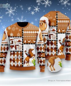 Horse Cowboy Merry Christmas Ugly Christmas Sweater For Men And Women, Farm Ugly Sweater