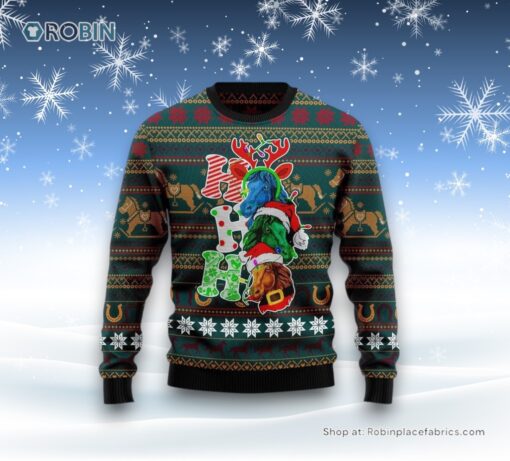 Horse Ho Ho Ho Ugly Christmas Sweater For Men And Women, Farm Ugly Sweater