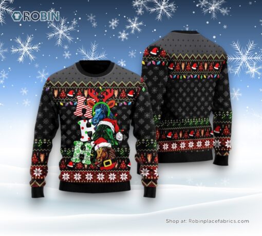 Horse Hohoho Ugly Christmas Sweatshirt, Sweater For Men And Women, Farm Ugly Sweater