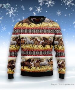 Horse Native American Ugly Christmas Sweater For Men And Women, Farm Ugly Sweater