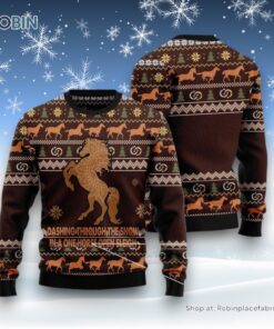 Horse Through Snow Ugly Christmas Sweater