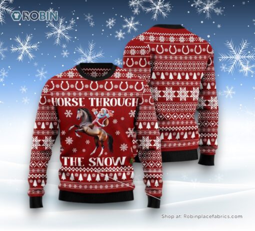 Horse Through The Snow Ugly Christmas Sweater