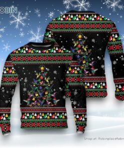 Hummingbird Christmas Tree AOP Ugly Christmas Sweatshirt, Sweater For Men And Women, Christmas Gift