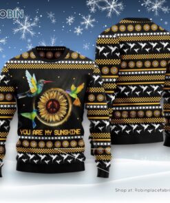 Hummingbird Sunflower Ugly Christmas Sweater