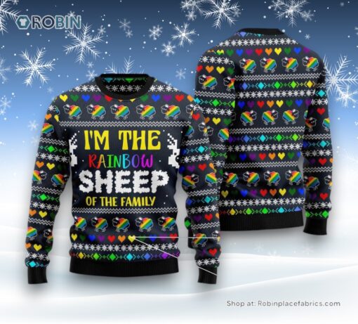 I Am The Rainbow Sheep Of Family Ugly Christmas Sweatshirt, Sweater