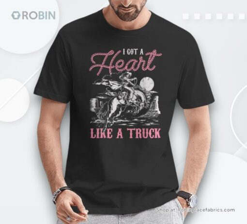 I Got A Heart Like A Truck Western Mountains Horse Cowgirl Shirt
