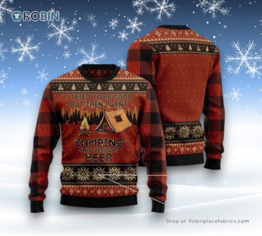 I Tried To Be Good But Then I Went Camping Ugly Christmas Sweater