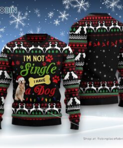 I’M Not Single I Have A Golden Retriever Ugly Christmas Sweatshirt, Sweater
