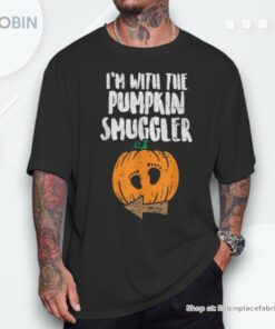 Im With The Pumpkin Sgler Halloween Pregnancy Couple Dad Shirt