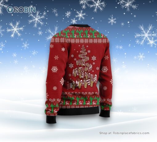 In Jesus Name I Play Saxophone Ugly Christmas Sweater, Christian Sweater, God Gift
