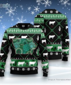 Iowa Usa Symbols Pattern Ugly Christmas Sweater