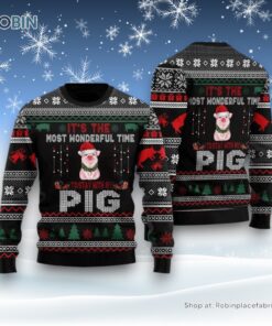 It’s Time To Stay With My Pig Ugly Christmas Sweater For Men And Women, Farm Ugly Sweater