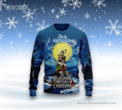 Jack Skellington The Nightmare Before Christmas Nice Or Naughty Ugly Sweater and Sweatshirt