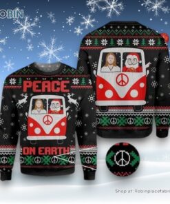 Jesus & Santa Peace On Earth Ugly Christmas Sweater For Men & Women, Christian Sweater, God Gift