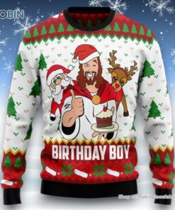 Jesus Birthday Boy Ugly Christmas Sweater, Christian Sweater, God Gift Jesus Birthday Boy Ugly Christmas Sweater, Christian Sweater, God Gift