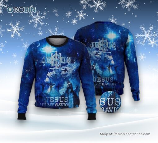 Jesus Is My Savior Ugly Christmas Sweater For Men & Women, Christian Sweater, God Gift