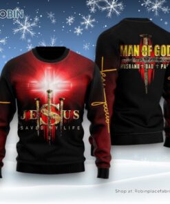 Jesus Man Of God Ugly Christmas Sweater For Men & Women, Christian Sweater, God Gift