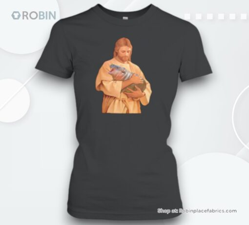 Jesus Moo Deng Hippo Unisex Shirt
