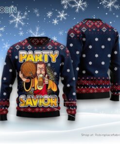 Jesus Party Savior Ugly Christmas Sweater, Christian Sweater, God Gift Jesus Party Savior Ugly Christmas Sweater, Christian Sweater, God Gift