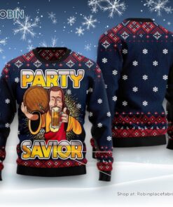Jesus Party Savior Ugly Christmas Sweatshirt, Sweater