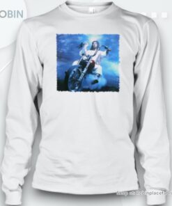 Jesus riding motorcycle graphic Unisex Shirt