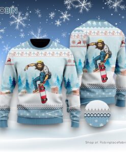 Jesus Skateboarding Christmas Ugly Christmas Sweater For Men & Women Adult, Christian Sweater, God Gift