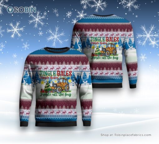 Jingle Bales Jingle Bales Jingle All The Hay Ugly Christmas, Christmas Gift, Farmers Sweater