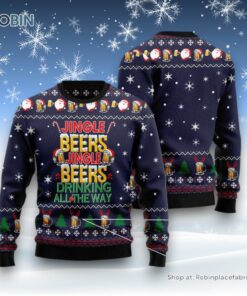 Jingle Beers Drinking All The Ways Ugly Christmas Sweater