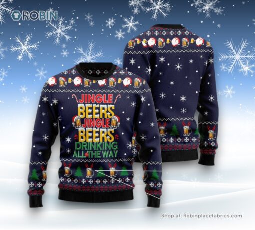 Jingle Beers Drinking All The Ways Ugly Christmas Sweater
