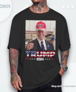 Joe Biden Wearing A Trump Hat Shirt