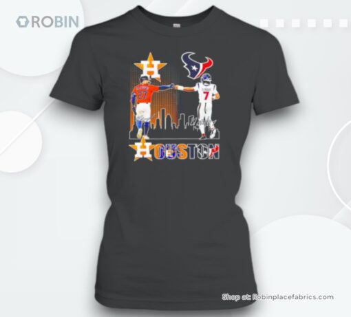 Jose Altuve And C. J. Stroud Houston City Skyline Unisex Shirt