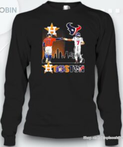 Jose Altuve And C. J. Stroud Houston City Skyline Unisex Shirt Jose Altuve And C. J. Stroud Houston City Skyline Unisex Shirt