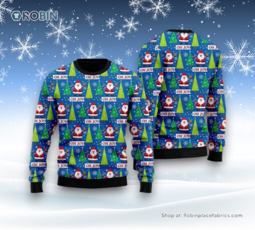 Joyful Holiday Santa Claus Ugly Christmas Sweater For Men And Women, Christmas Gift