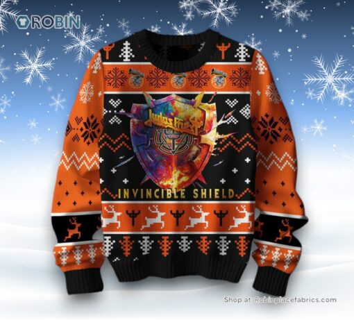 Judas Priest Invincible Shield Ugly Sweater and Sweatshirt