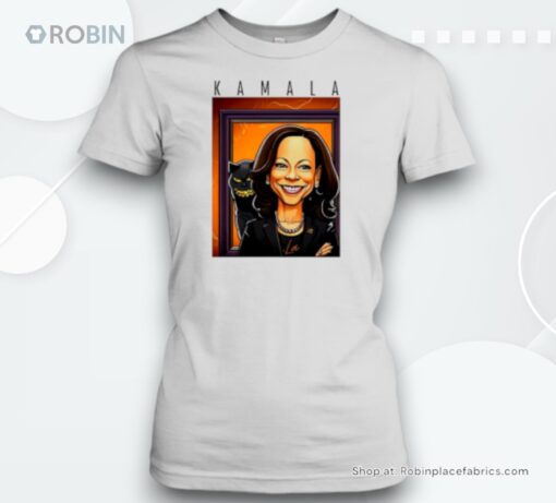 Kamala Harris With Black Cat Halloween 2024 Unisex Shirt