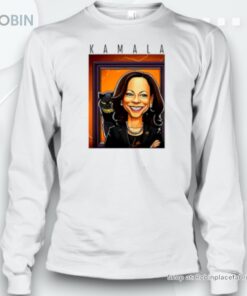 Kamala Harris With Black Cat Halloween 2024 Unisex Shirt