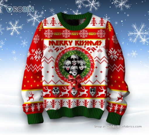 Kiss Band Merry Kissmas Rock And Roll Over Sweater and Sweatshirt Christmas