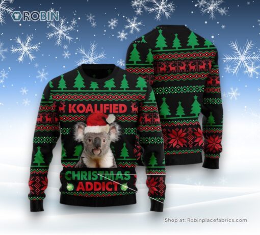 Koala Koalified Christmas Addict Ugly Christmas Sweatshirt, Sweater