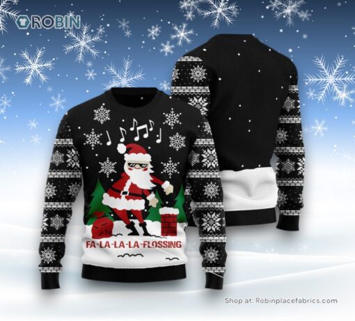 La La La Flossing Santa Claus Ugly Christmas Sweater