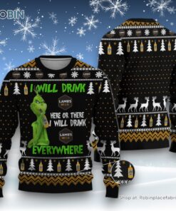 Lambs Rum Grinch Ugly Sweater and Sweatshirt