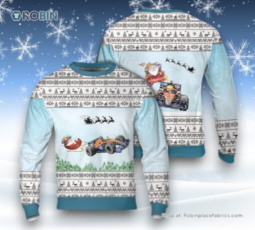 Lando Norris McLaren Santa Formula Motor Racing Ugly Christmas Sweater For Men And Women, Christmas Gift