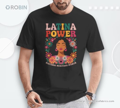Latina Power Hispanic Heritage Month Flowers Shirt