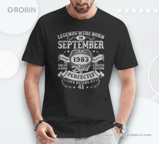 Legends Since September 1983 Vintage Retro 41St Birthday Men Shirt